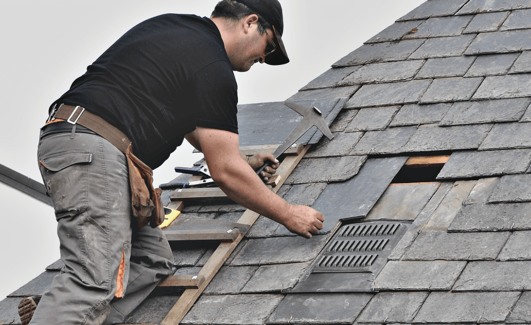 Close-up of missing and damaged roof shingles