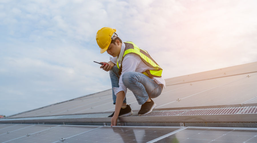 Ceiling water stain indicating a roof leak